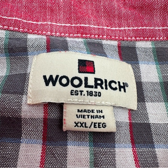 Woolrich Shirt Mens XXL Flap Pocket Button Up Red Short Sleeve Outdoor Utility - Picture 5 of 10